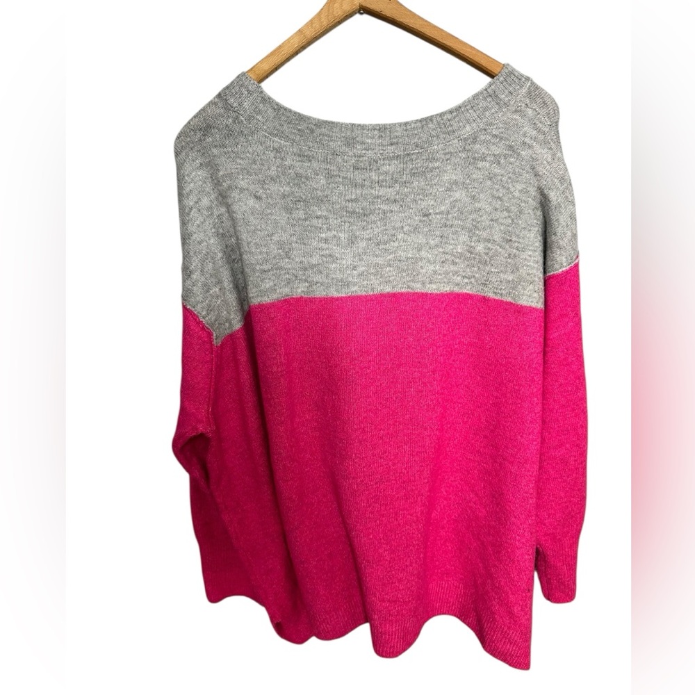 Vince Camuto Pink Gray Knit Sweater Stretch 2X - Picture 3 of 7